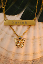 Load image into Gallery viewer, Custom Engraved Necklace + Butterfly