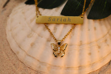 Load image into Gallery viewer, Custom Engraved Necklace + Butterfly