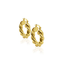 Load image into Gallery viewer, Chunky Twisted Gold Hoops