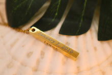Load image into Gallery viewer, Custom Engraved Vertical Bar Necklace