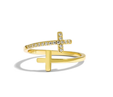 Load image into Gallery viewer, Double Cross Ring