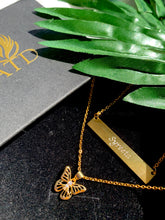 Load image into Gallery viewer, Custom Engraved Necklace + Butterfly