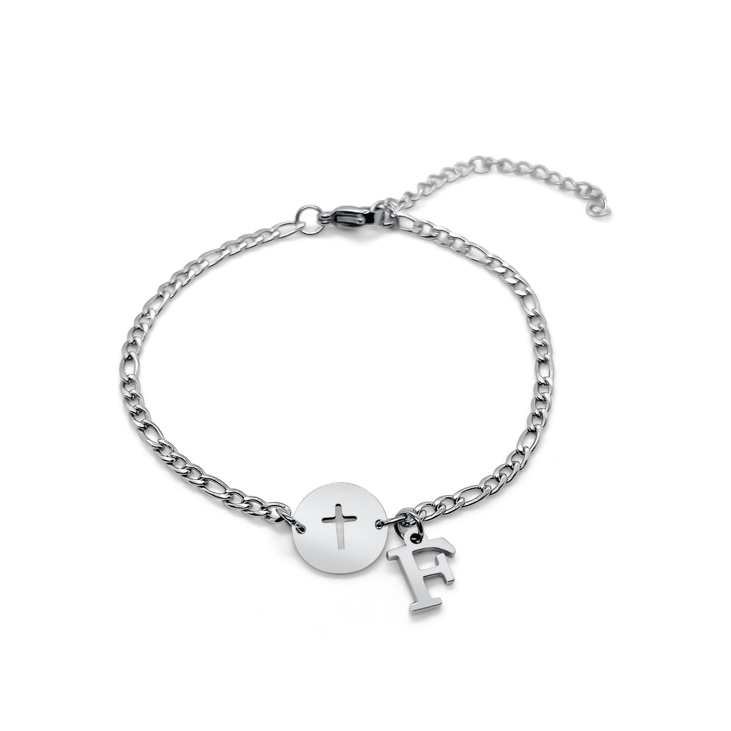 Initial Cross Bracelet