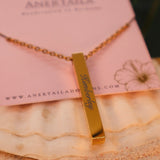 Custom Engraved Vertical Bar Necklace