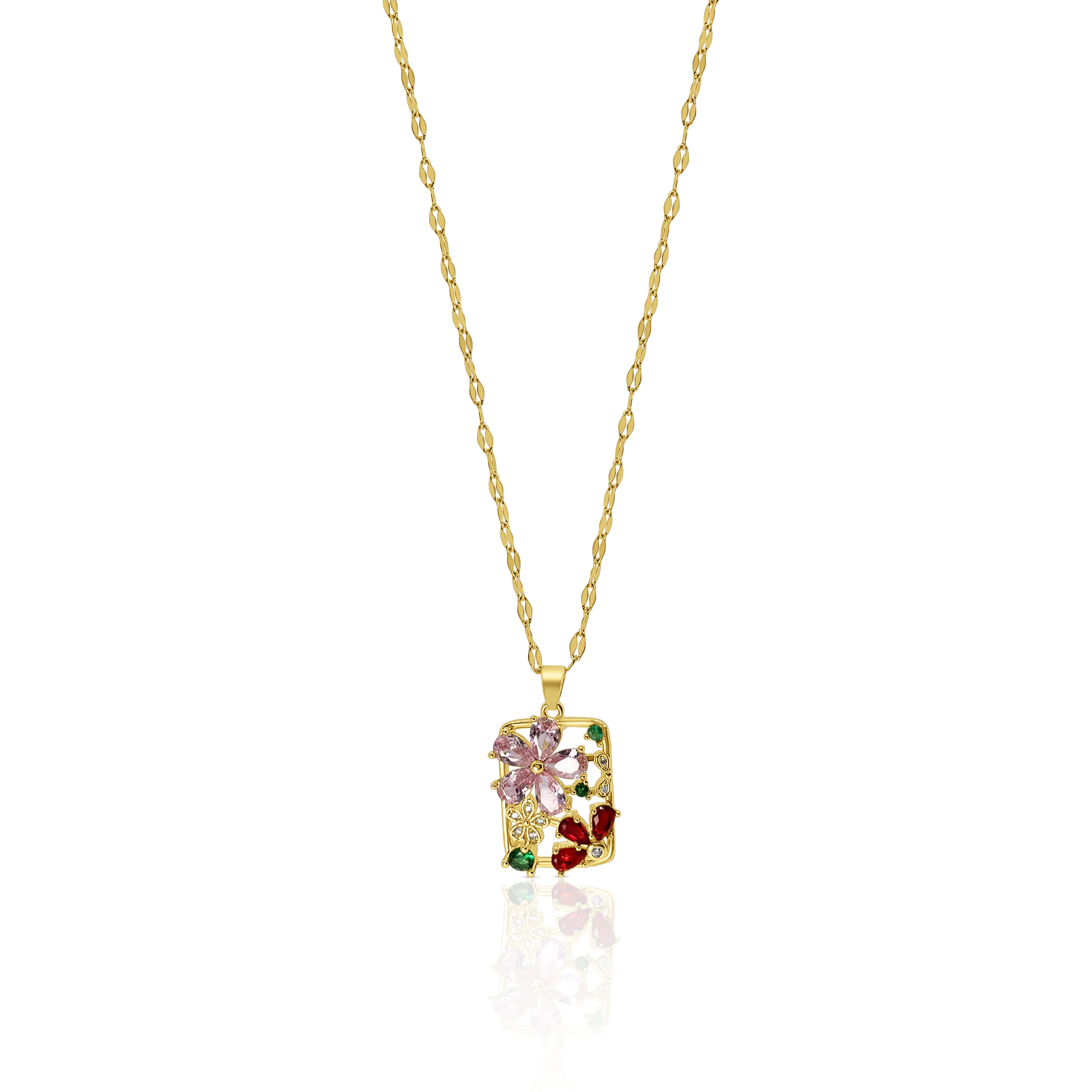 Tropical flower necklace inspired by Bermuda