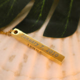 Custom Engraved Vertical Bar Necklace