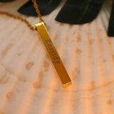 Custom Engraved Vertical Bar Necklace