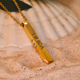Engraved Bermuda Vertical Bar Necklace