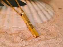 Load image into Gallery viewer, Engraved Bermuda Vertical Bar Necklace
