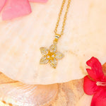 Hibiscus necklace inspired by Bermuda island florals
