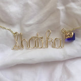Square Birthstone Necklace