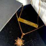 Custom Engraved Necklace + Sun
